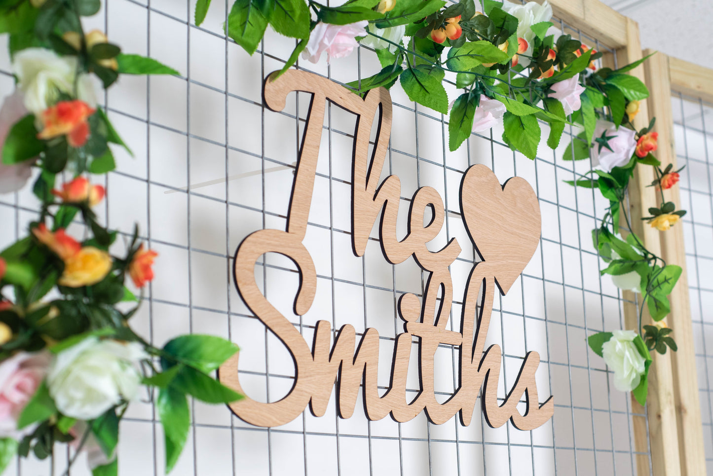 Wooden Wedding Couples Surname Sign