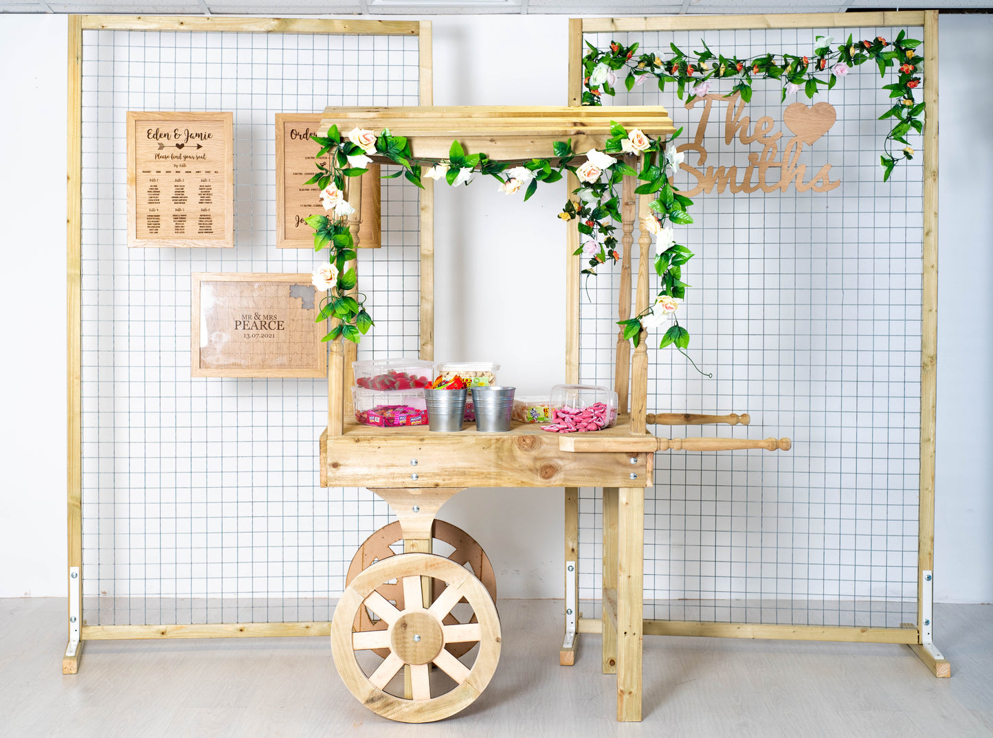 Rustic Style Wooden Sweet Cart - Wedding - Event