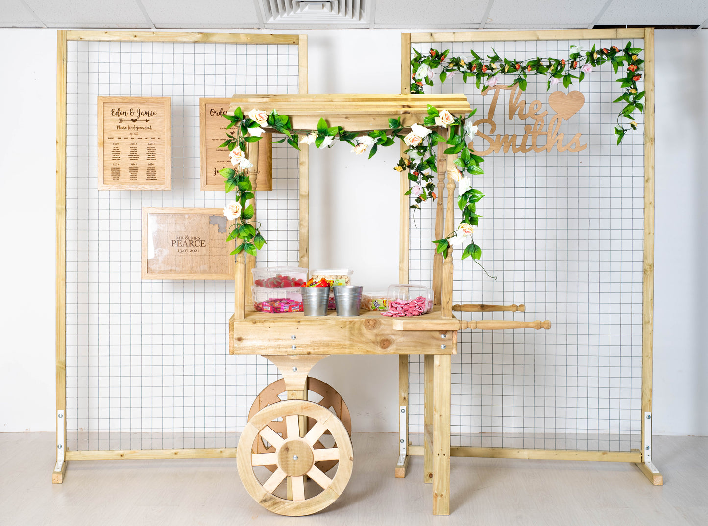 Rustic Style Wooden Sweet Cart - Wedding - Event