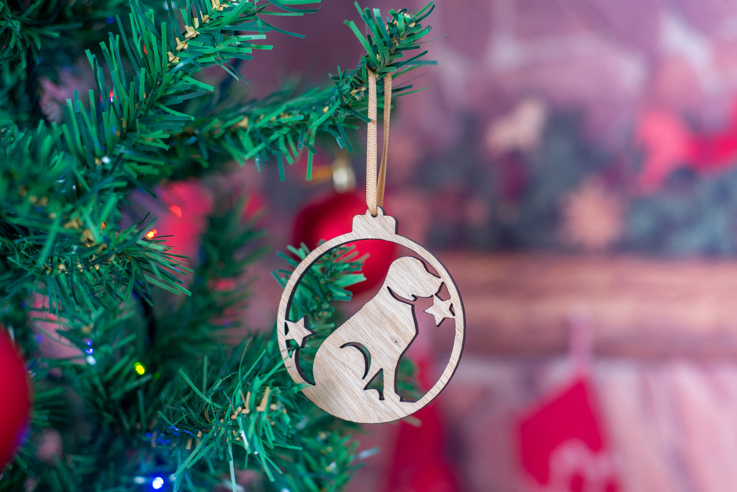 Oak Dog Christmas Tree Decoration