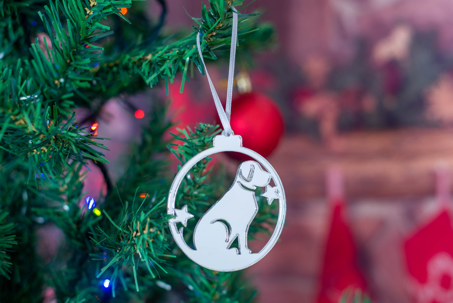 Oak Dog Christmas Tree Decoration