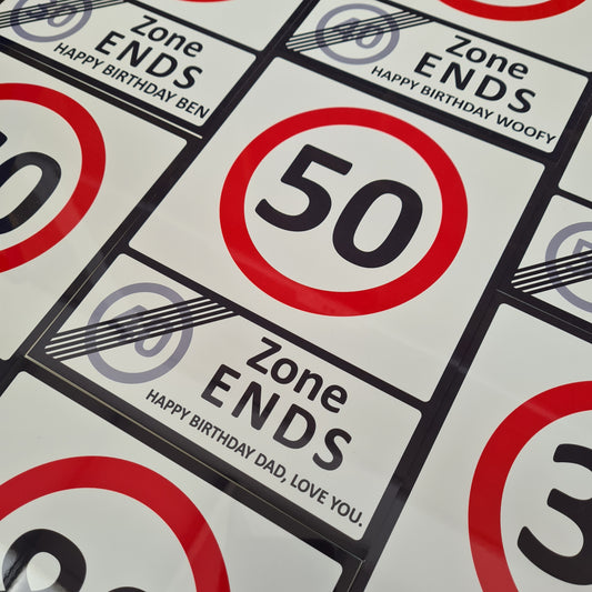 Speed Limit Birthday Card Sign