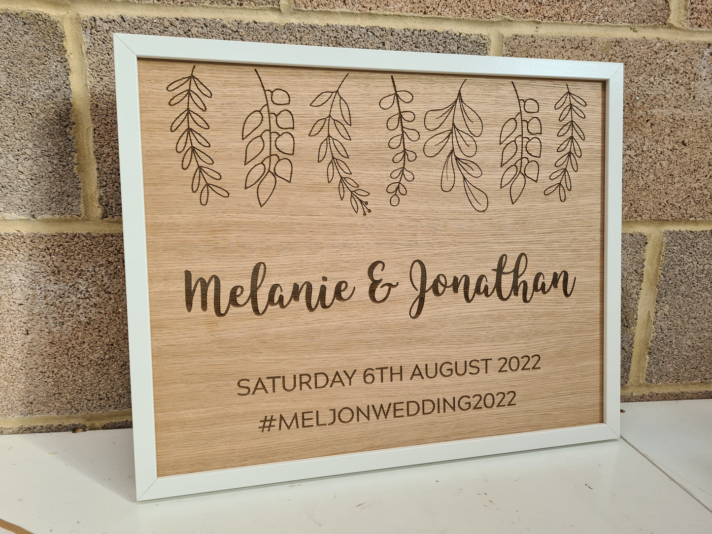 Welcome to our Wedding Engraved Oak Sign