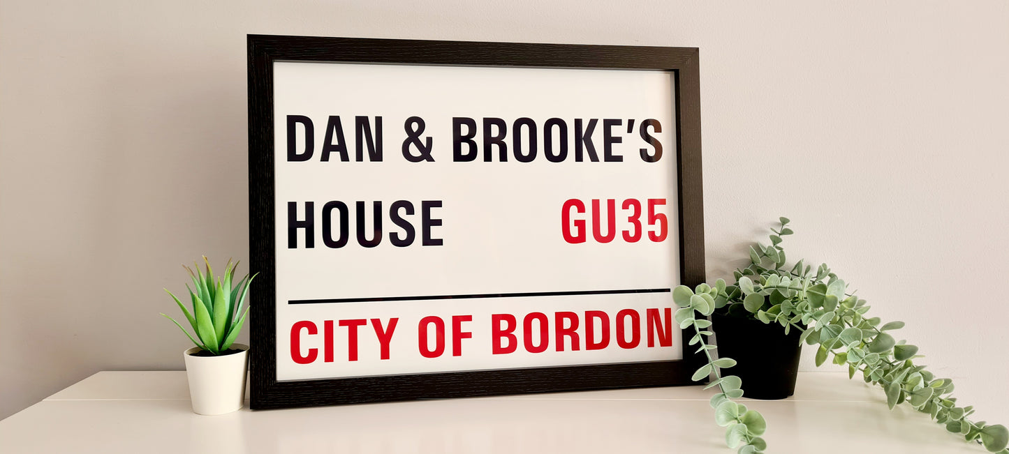 London Style Framed Acrylic Street Sign