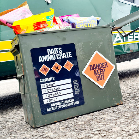 Dad's Ammo Crate, Personalised Genuine Ammunition Box Gift