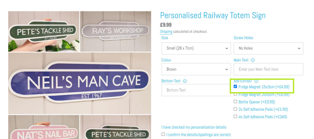 Personalised Railway Totem Sign