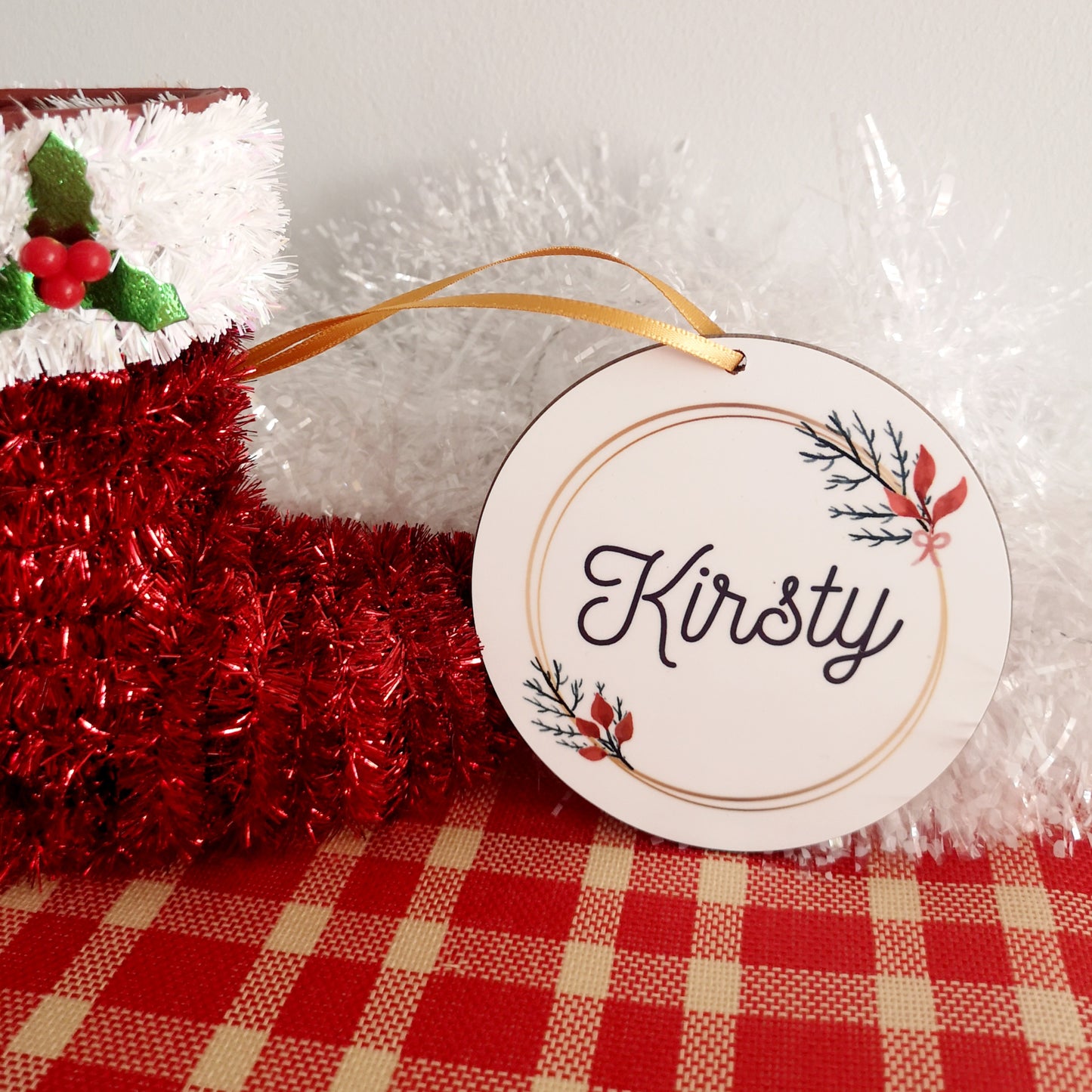 Golden Wreath Personalised Bauble