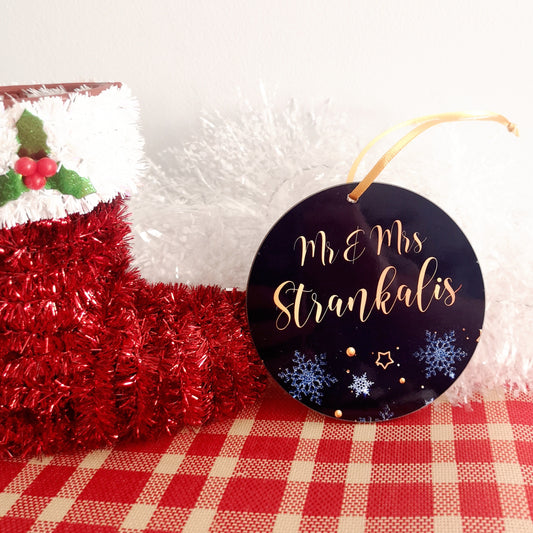 Midnight Snowflakes Mr & Mrs Bauble