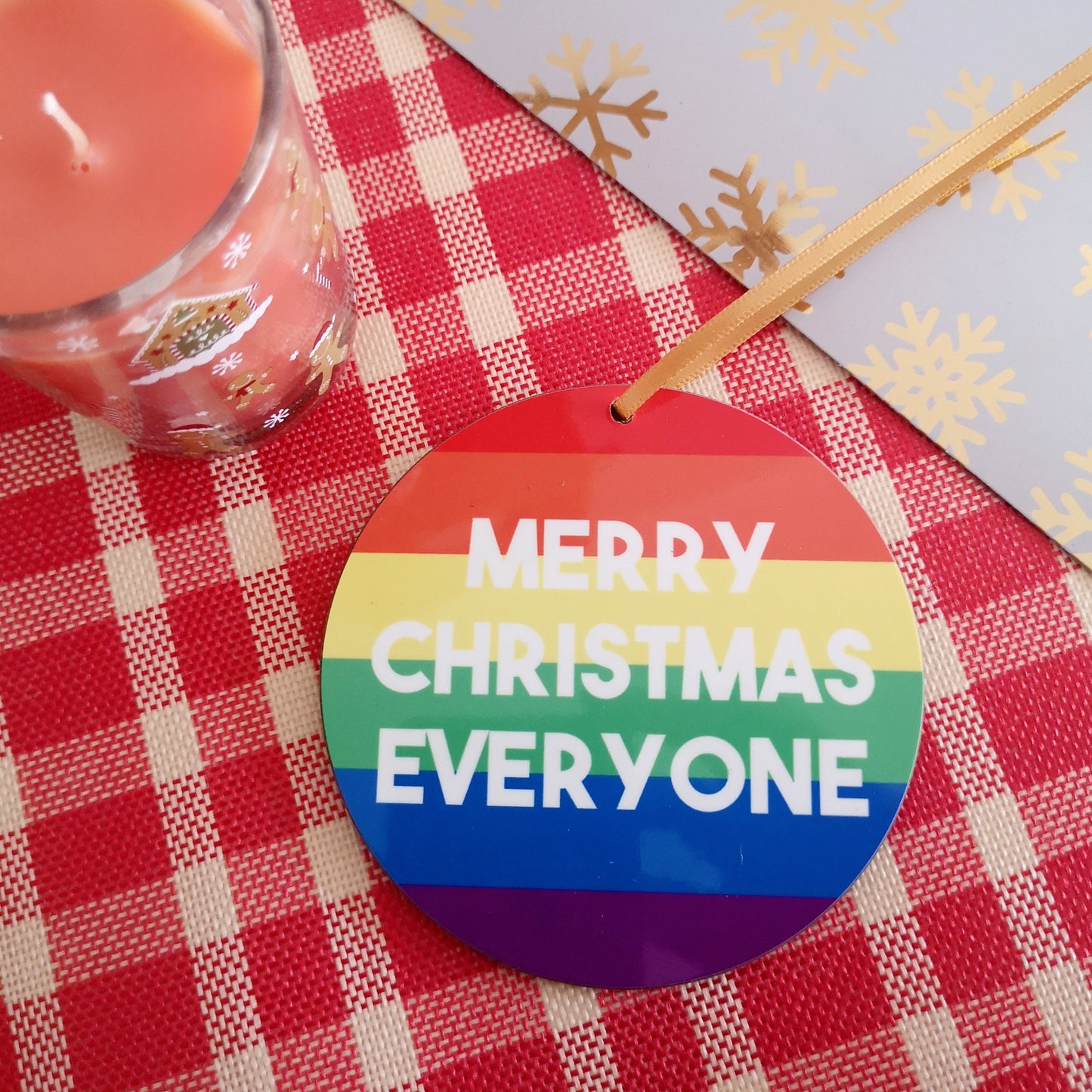 Merry Christmas Everyone Rainbow Bauble