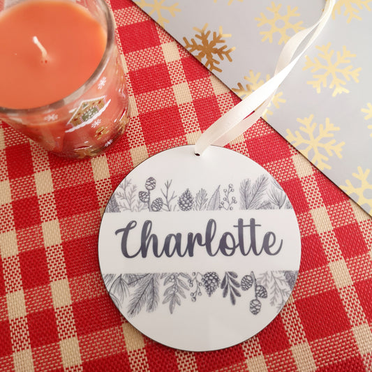 Christmas Foliage Personalised Bauble