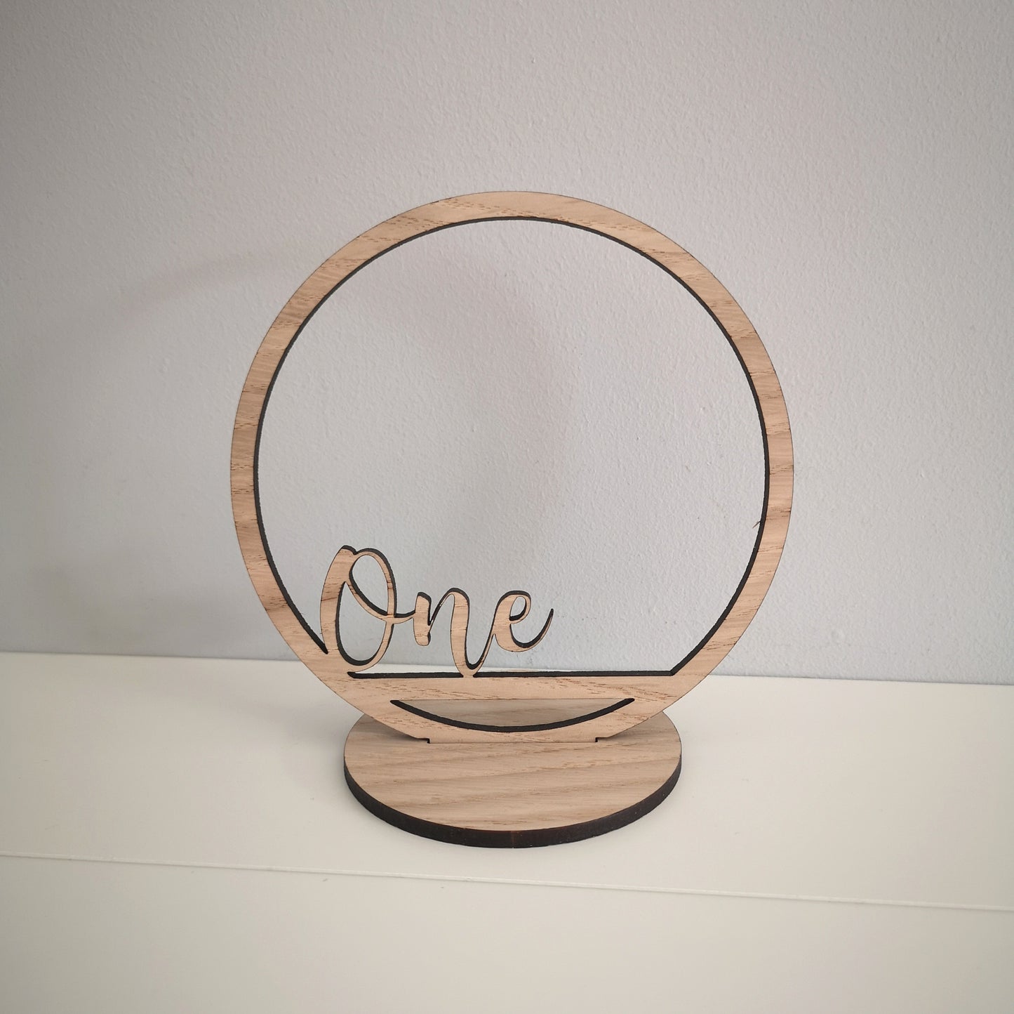 Oak Circular Wedding Table Numbers