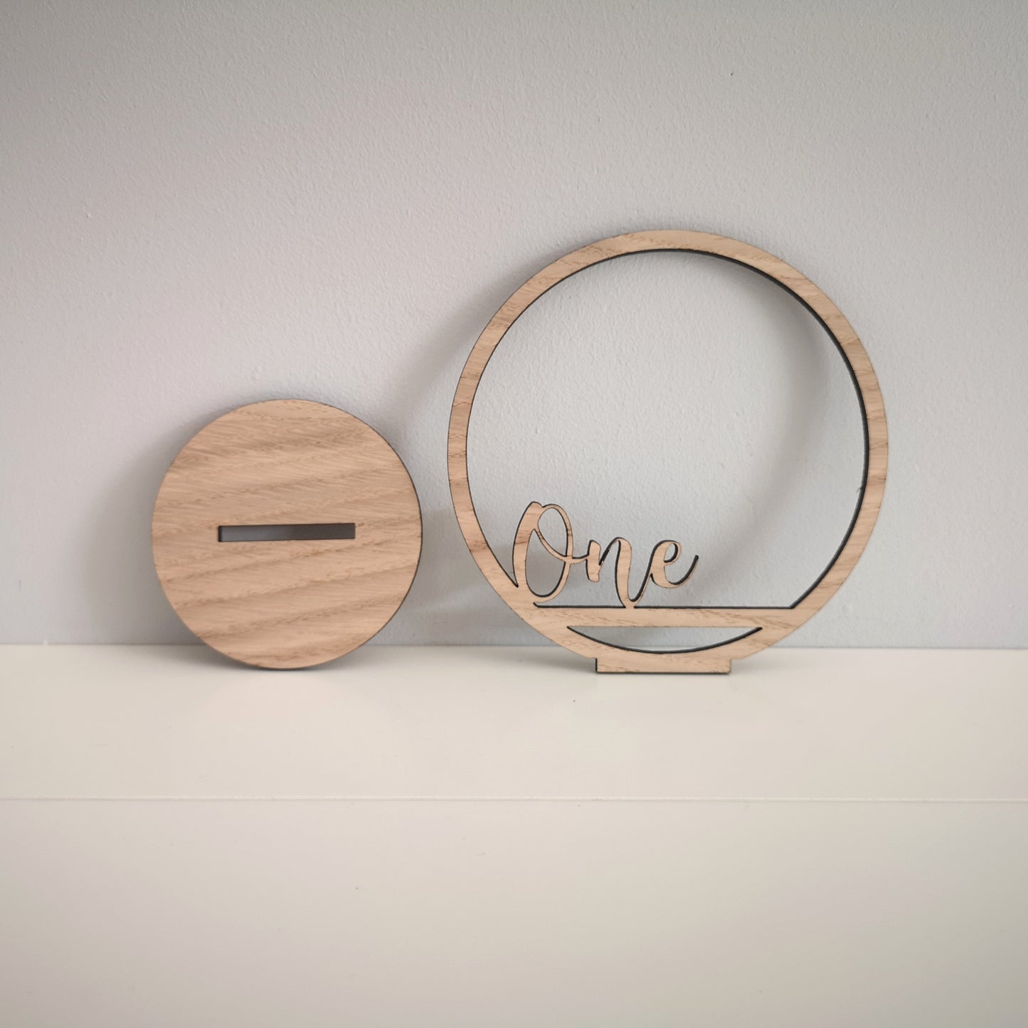 Oak Circular Wedding Table Numbers