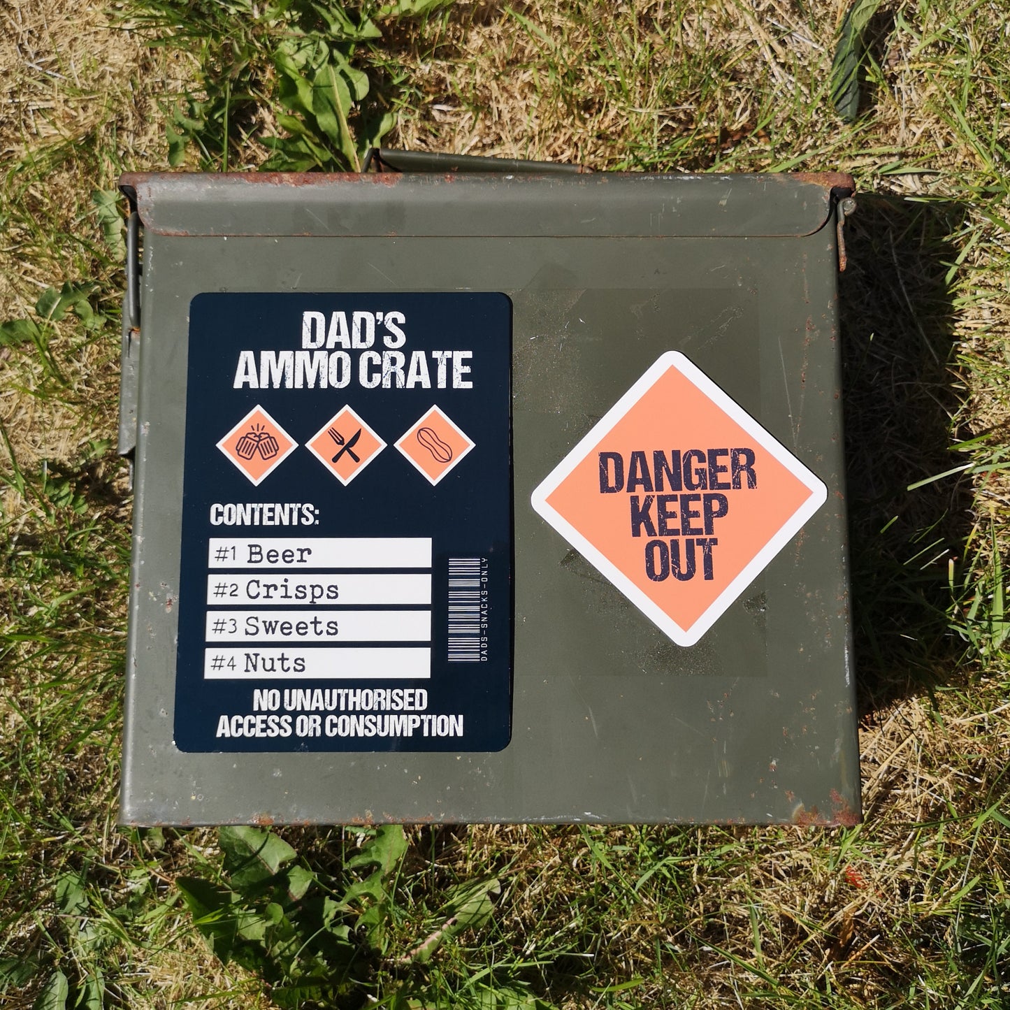 Dad's Ammo Crate, Personalised Genuine Ammunition Box Gift