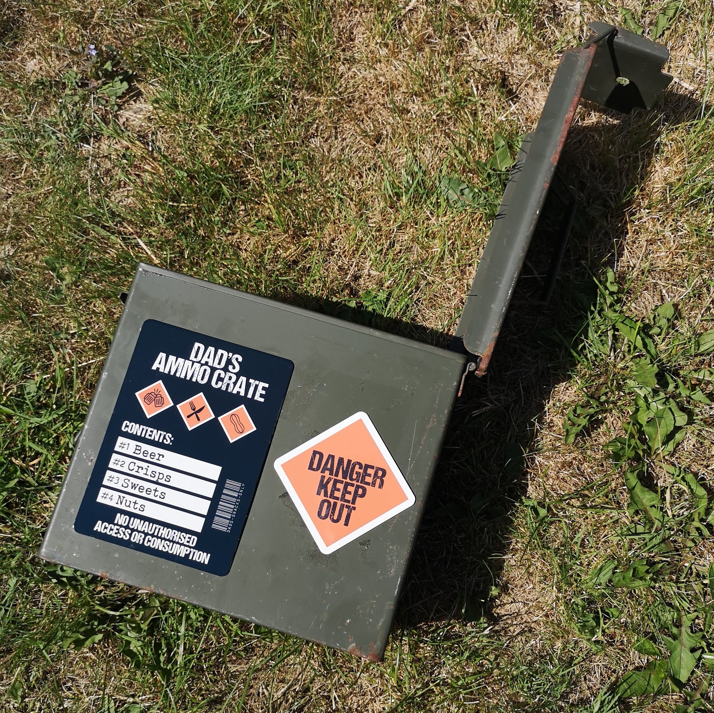 Dad's Ammo Crate, Personalised Genuine Ammunition Box Gift