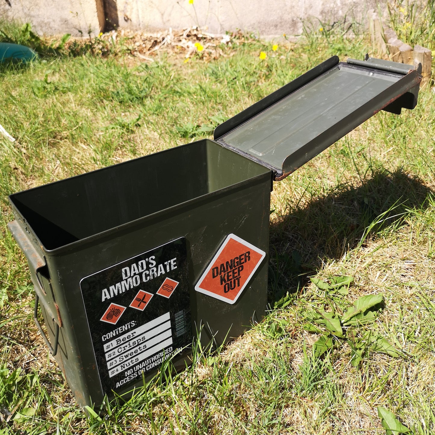 Dad's Ammo Crate, Personalised Genuine Ammunition Box Gift