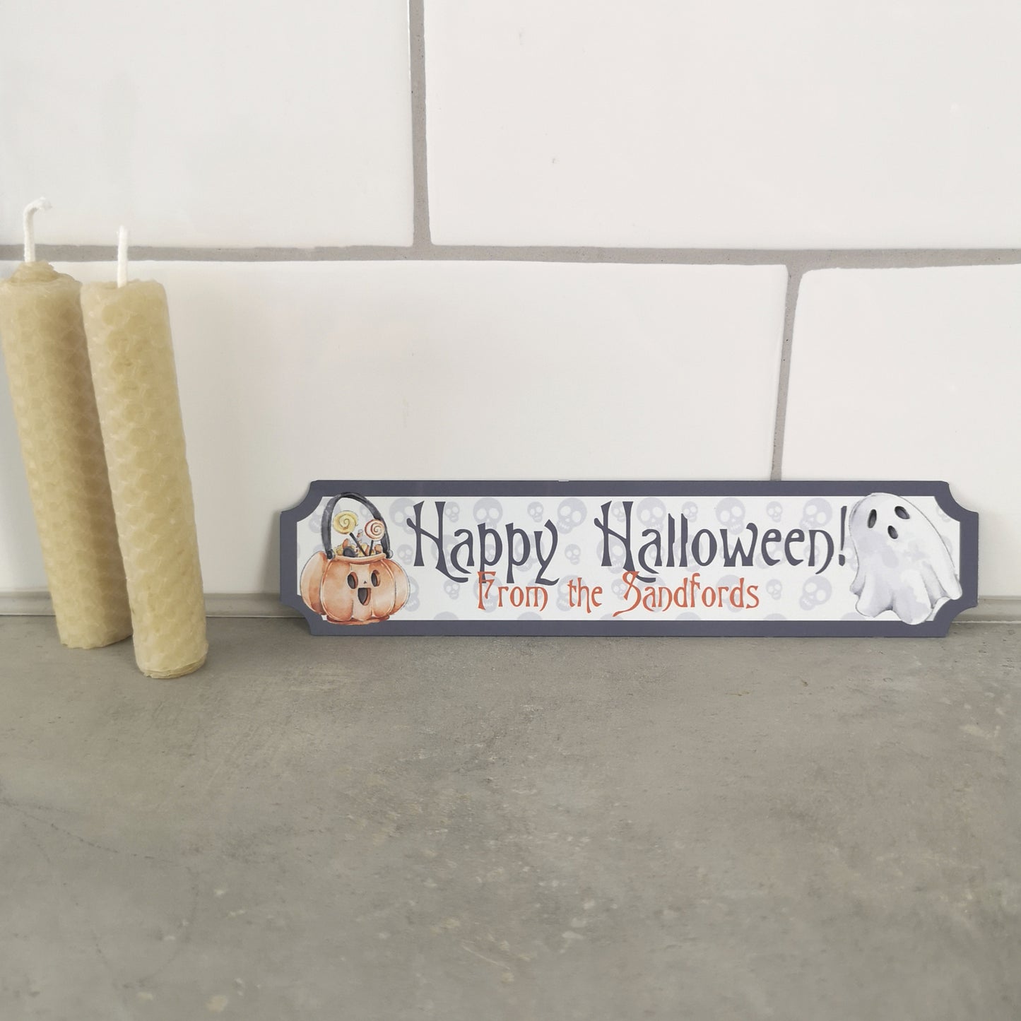 Personalised Happy Halloween Sign