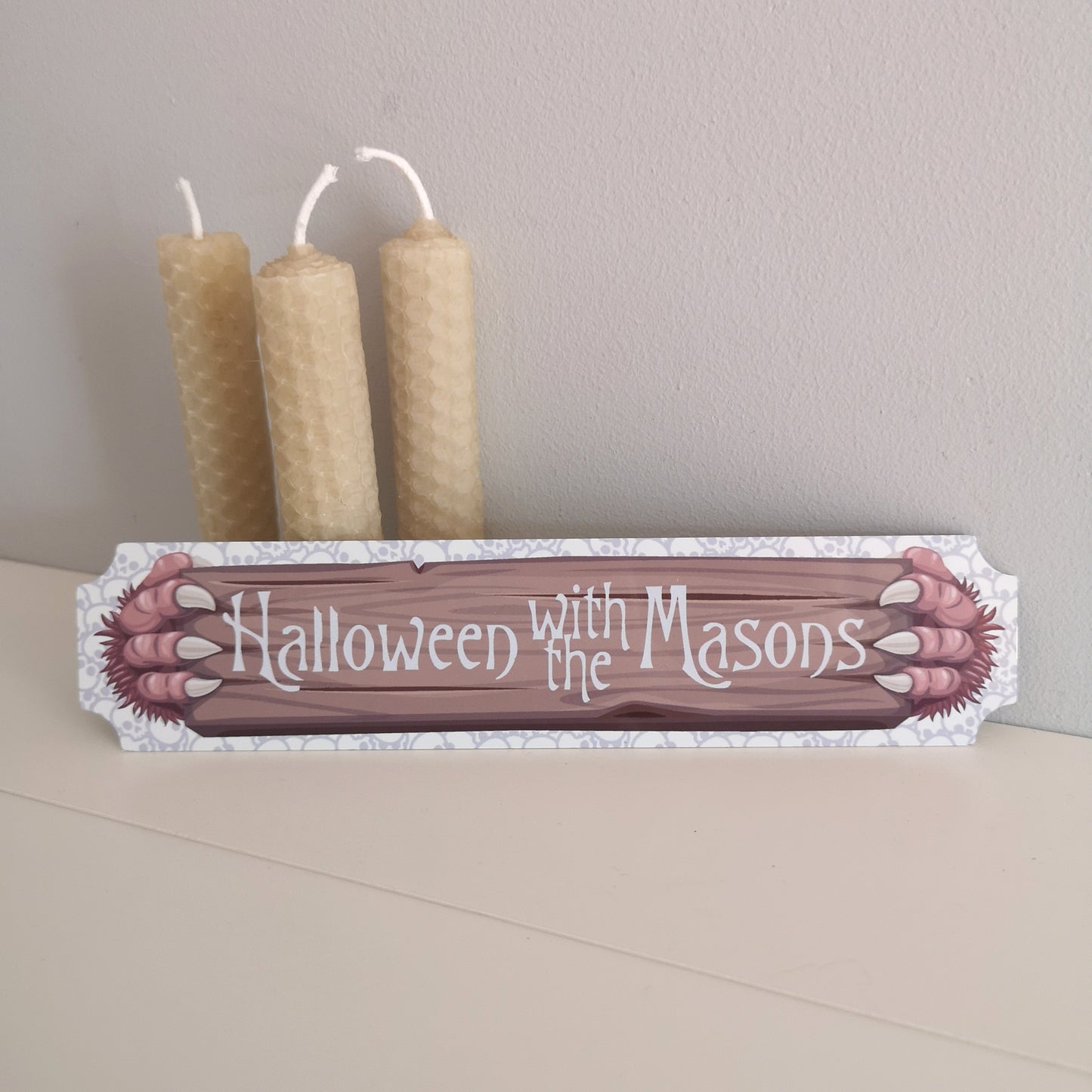 Personalised Monster Hands Halloween Sign