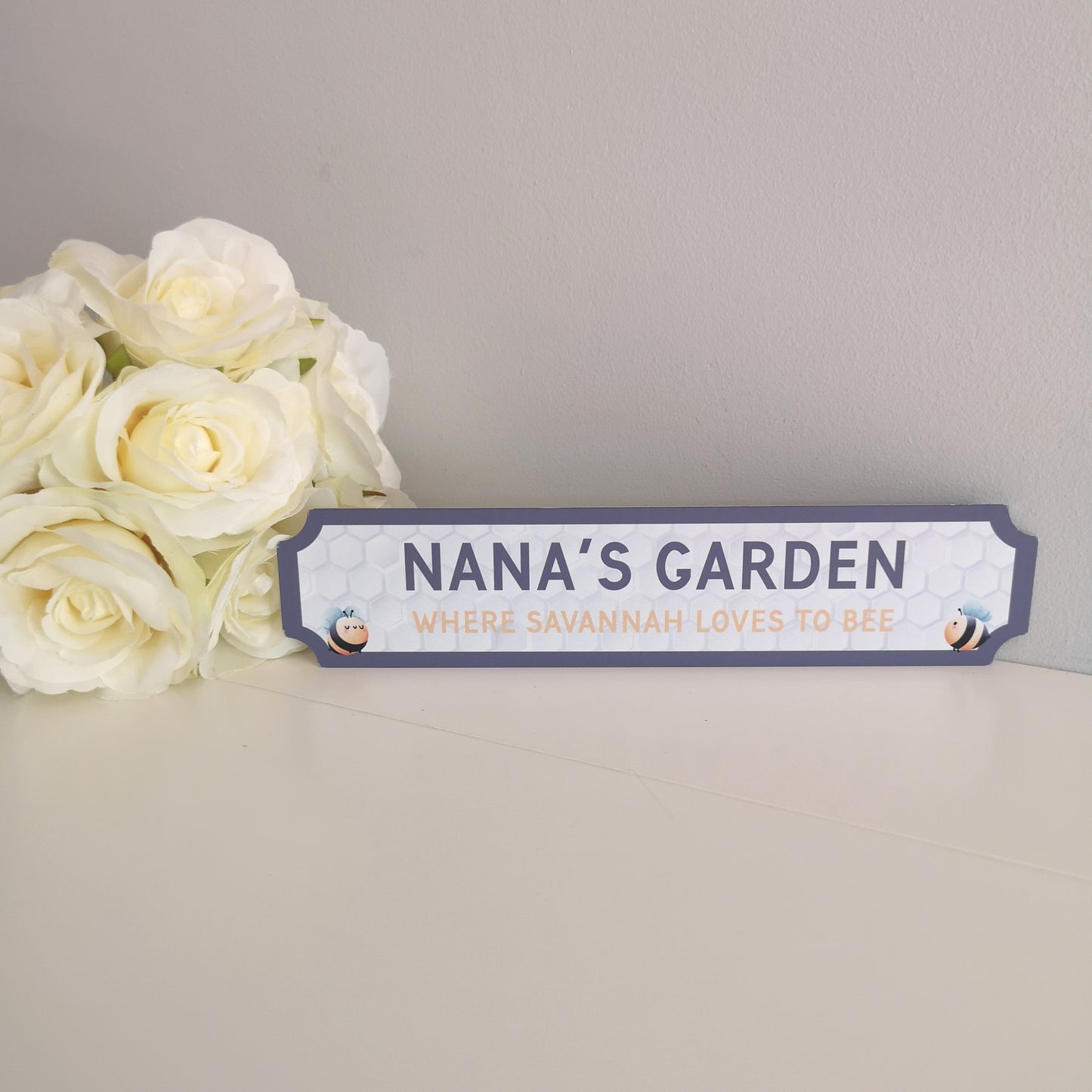 Bee Design Personalised Garden Sign