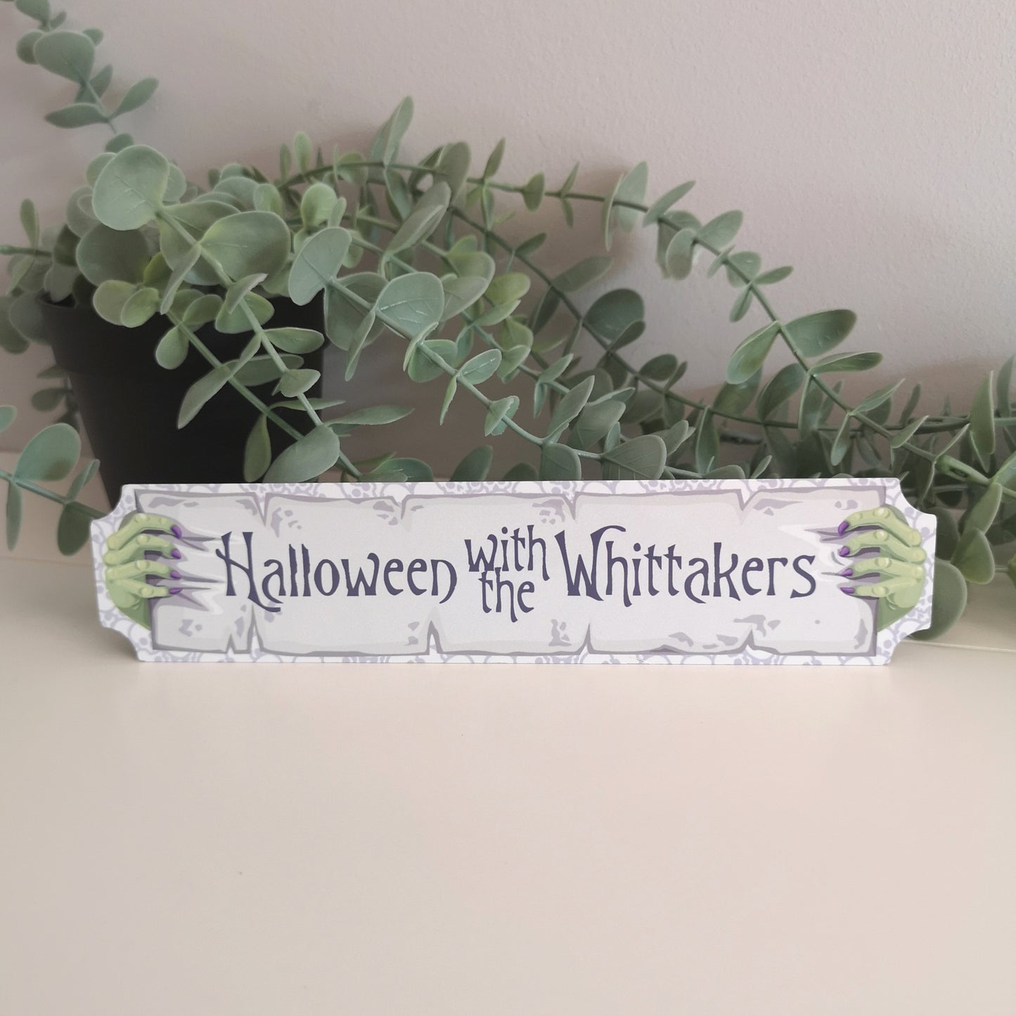 Personalised Monster Hands Halloween Sign