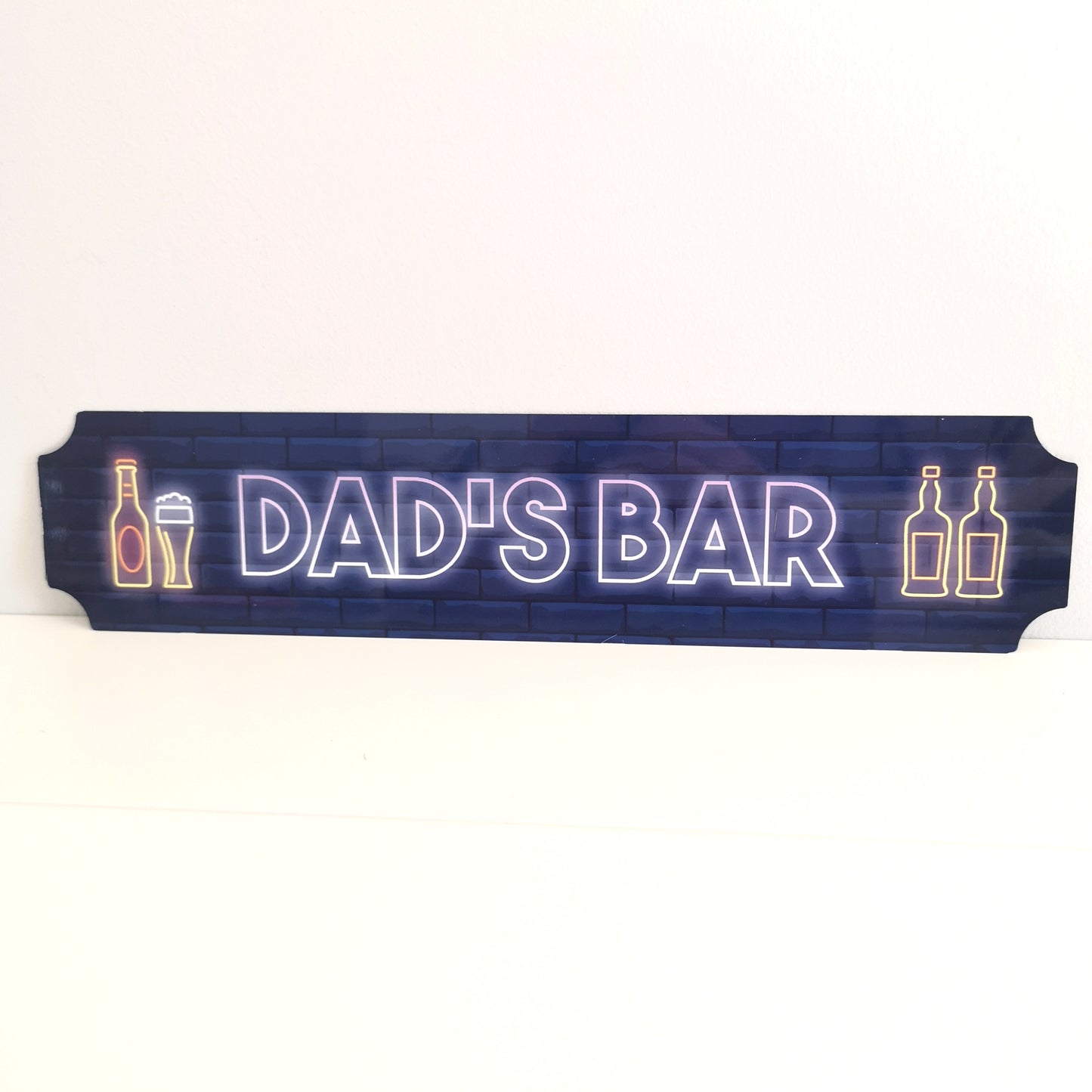 Neon Style Bar sign with Bottles and Glass Design