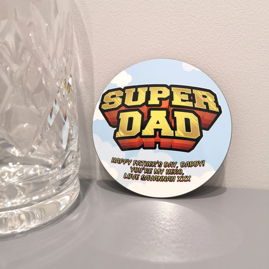 Super Dad Personalised Coaster