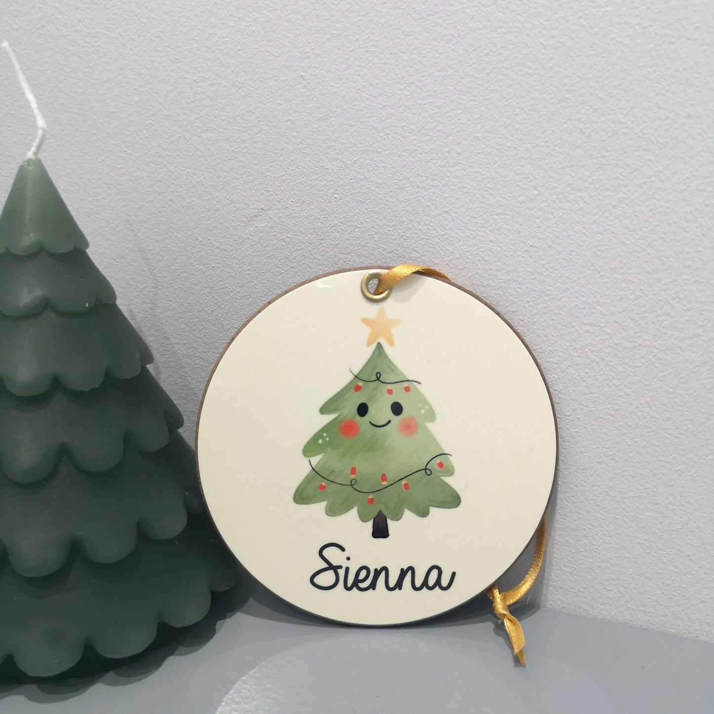 Cute Christmas Tree Personalised Bauble