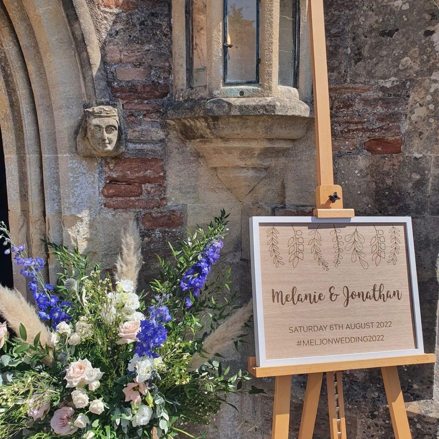 Welcome to our Wedding Engraved Oak Sign