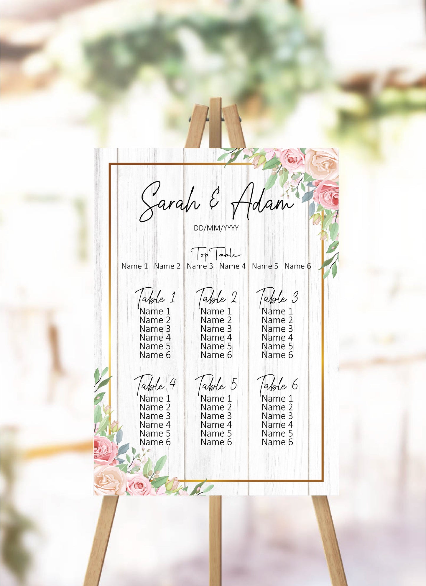 Wedding Seating Plan - Metal Panel - Made For You Gifts