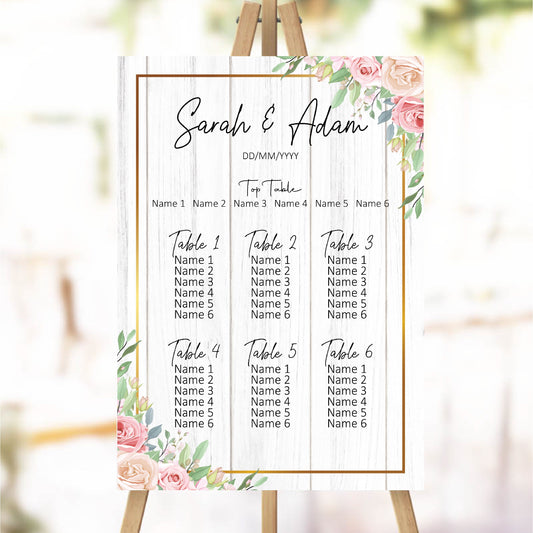 Wedding Seating Plan - Acrylic Panel