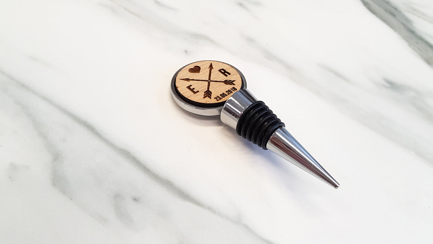 Personalised Engraved Oak Bottle Stopper Wine Stop