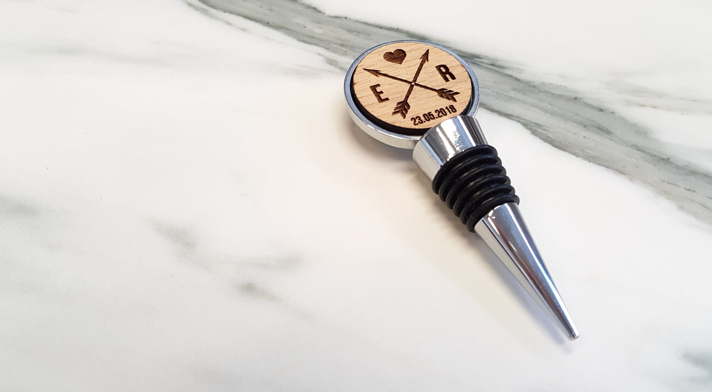 Personalised Engraved Oak Bottle Stopper Wine Stop