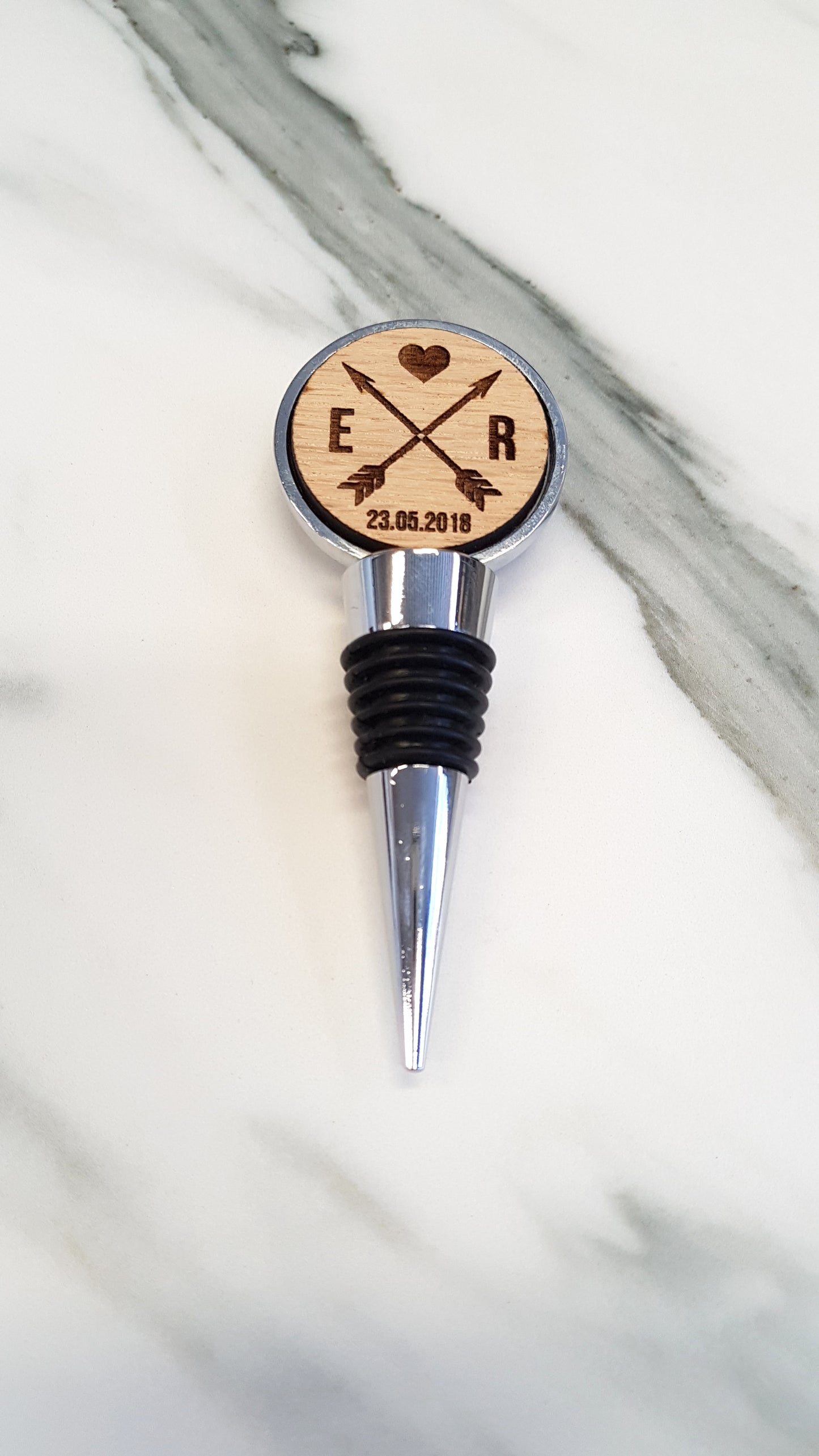 Personalised Engraved Oak Bottle Stopper Wine Stop