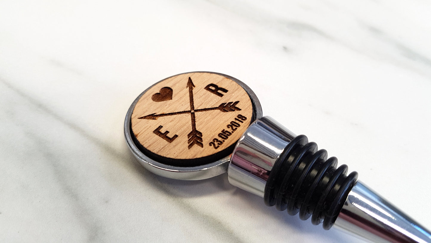 Personalised Engraved Oak Bottle Stopper Wine Stop