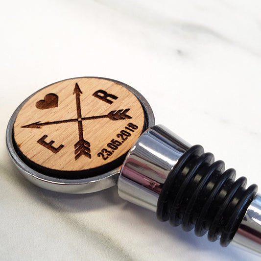 Personalised Engraved Oak Bottle Stopper Wine Stop