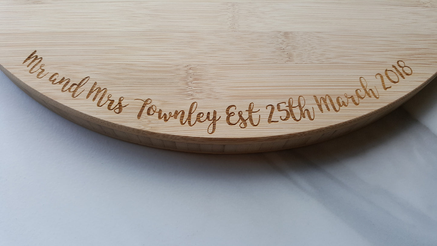 Personalised Bamboo Wedding Cake Board