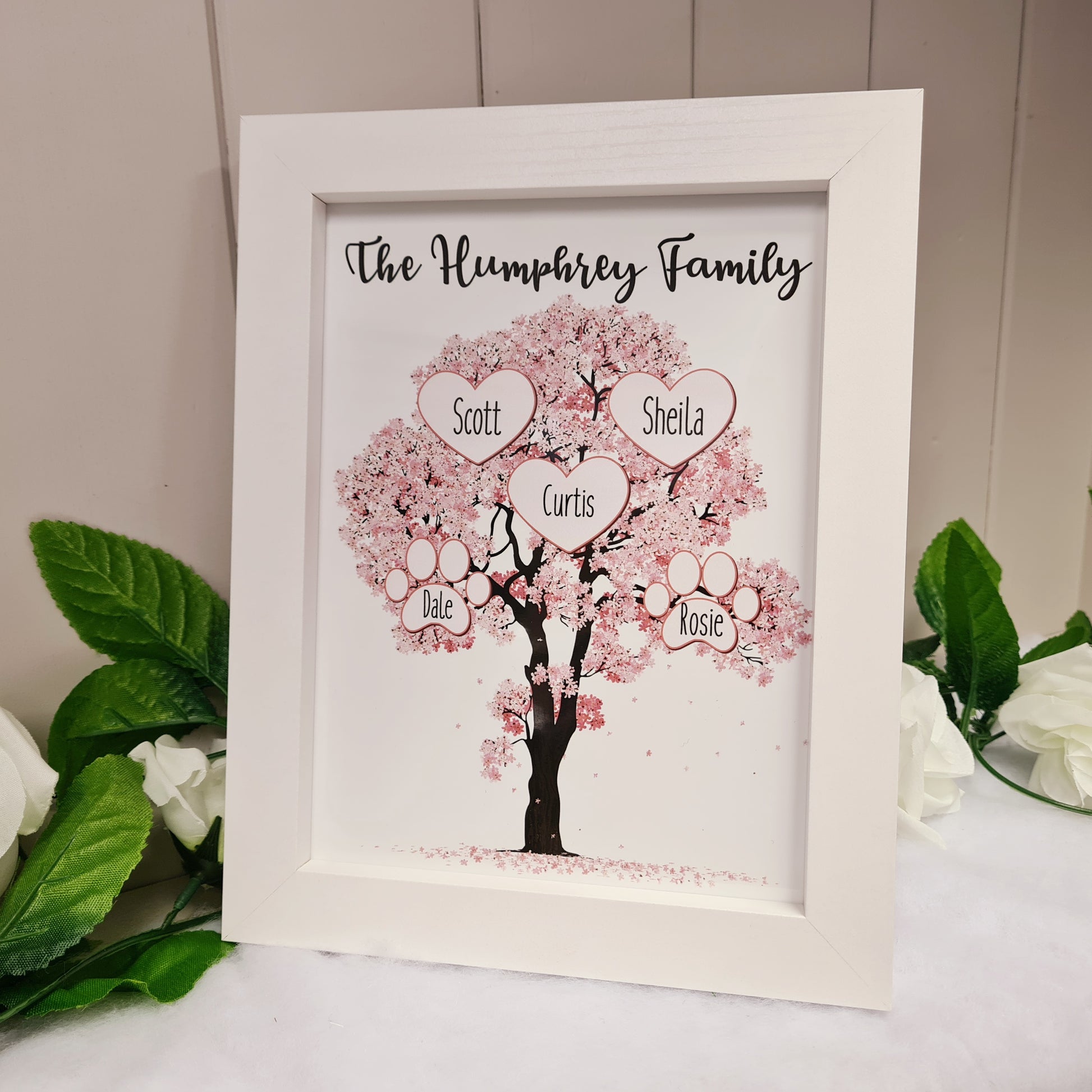 Personalised Family Tree White Frame