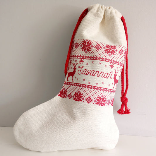 Knit Pattern Personalised Children's Stocking