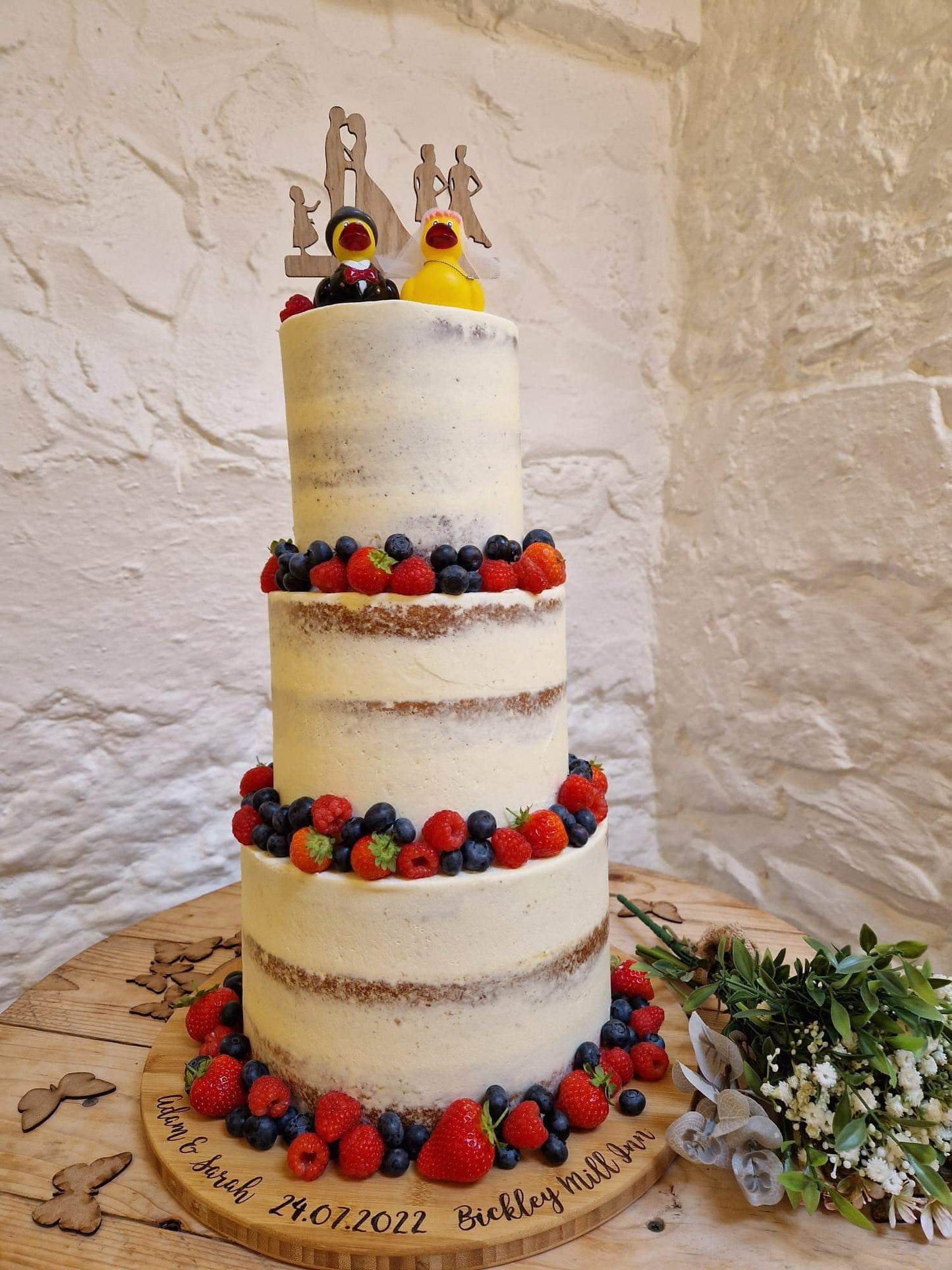 Personalised Bamboo Wedding Cake Board