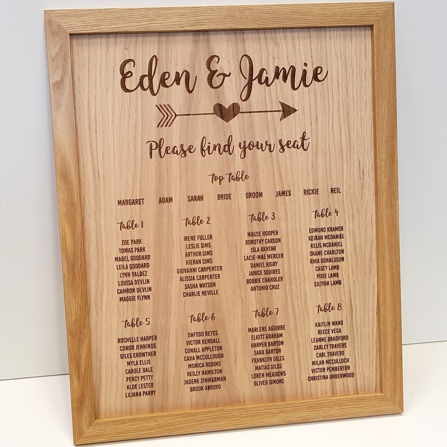 Personalised Wedding Table Names